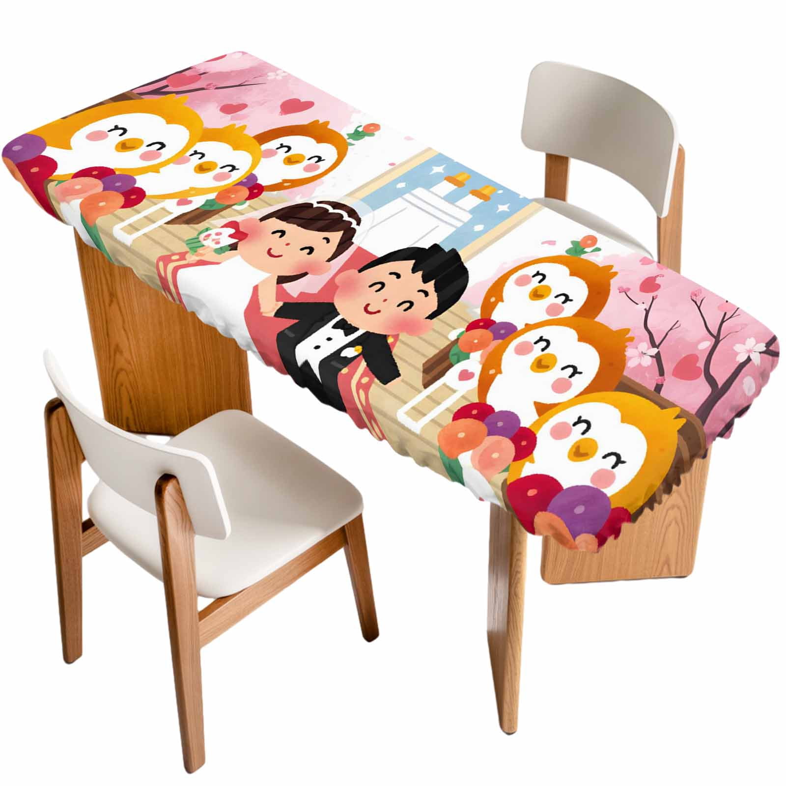 Japanese Wedding Table Cloths for 8 Foot Rectangle Tables, Cute Owls ...