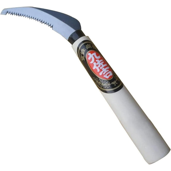 Japanese Weeding Sickle Handheld Steel Grass Weeder, Thick Blade Gardening Quick Work, Beige-005