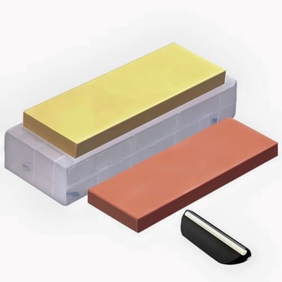 Japanese Whetstone Set - Premium Knife Sharpening Stone Kit - 1000 and 3000 Grit Professional Sharpener Stones with Angle Holder and Plastic Base$$Tools & Hardware Other