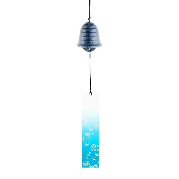 Japanese Wind Chime Small Wind Chime Memorial Sympathy Wind Chime, Wind Bell ,Cast Iron Wind Chime for Outside Patio Cemetery blackish green