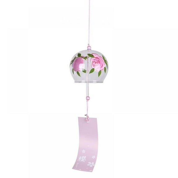 Japanese Wind Chimes Romantic Flower Small Wind Bells Handmade Glass Japanese Style Pendant for Birthday Gift Home Decors
