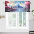 thumbnail image 1 of Japanese Window Curtain Valances Mountain Cherry Blossom Floral Asian Theme Window Valance for Living Room Bedroom, Kitchen Valance Rod Pocket Window Curtain 54 by 18 in, 1 Panel, 1 of 6