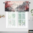 thumbnail image 1 of Japanese Window Curtains Valances Spring Red Cherry Blossom Tree Vintage Sailboat Window Valance for Living Room Bedroom, Kitchen Valance Rod Pocket Window Curtain 54 by 18 in, 1 Panel, 1 of 6