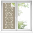 thumbnail image 1 of Japanese Window Privacy Film, Grey Simple Traditional Flowers Leaves Pattern Static Cling UV Sun Blocking Heat Control Window Tint Day and Night, Non-Adhesive One Way Privacy Cover 17.7''x39.3'', 1 of 7