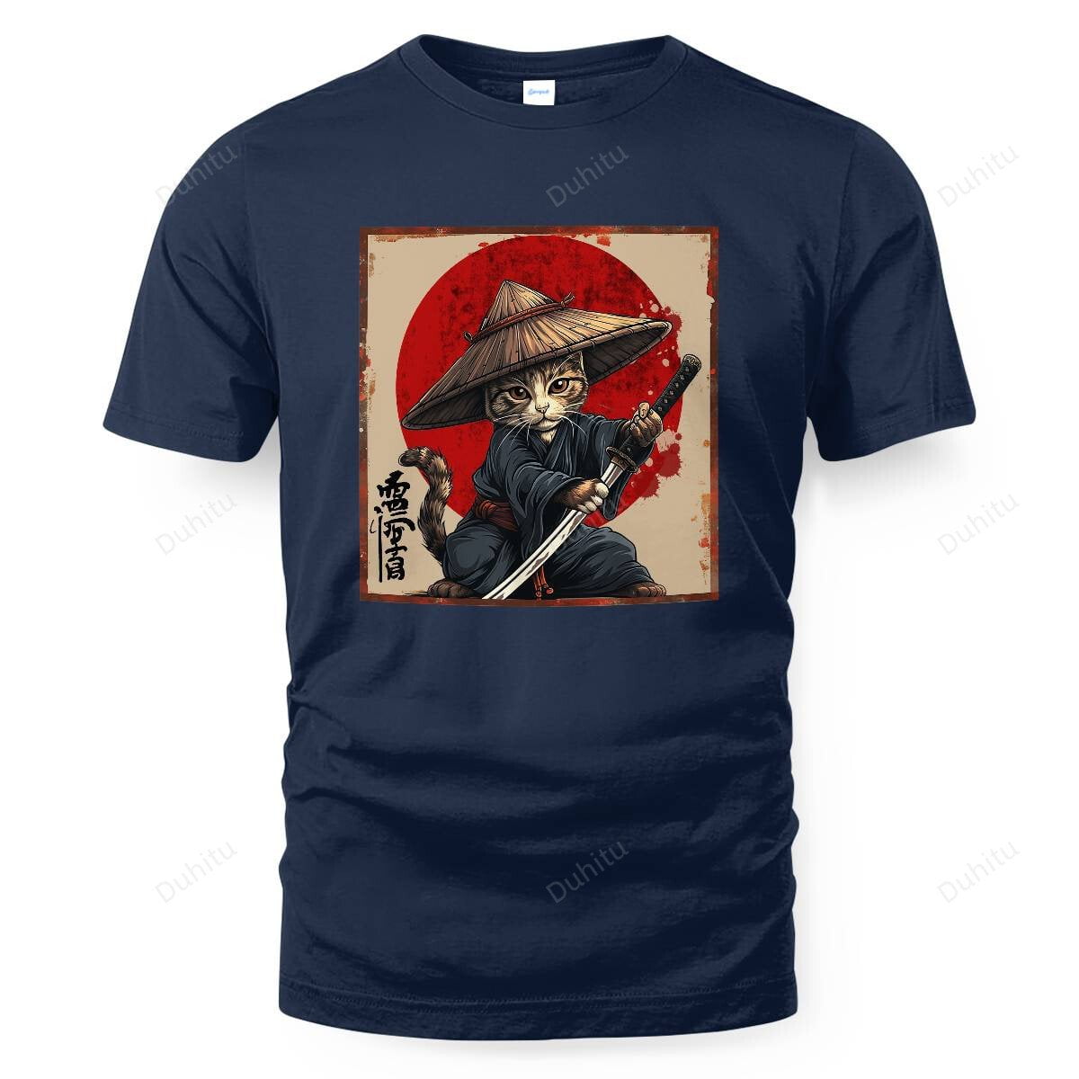 Japanese Woodblock Art Samurai Cat Ninja Ukiyoe Anime Style, the