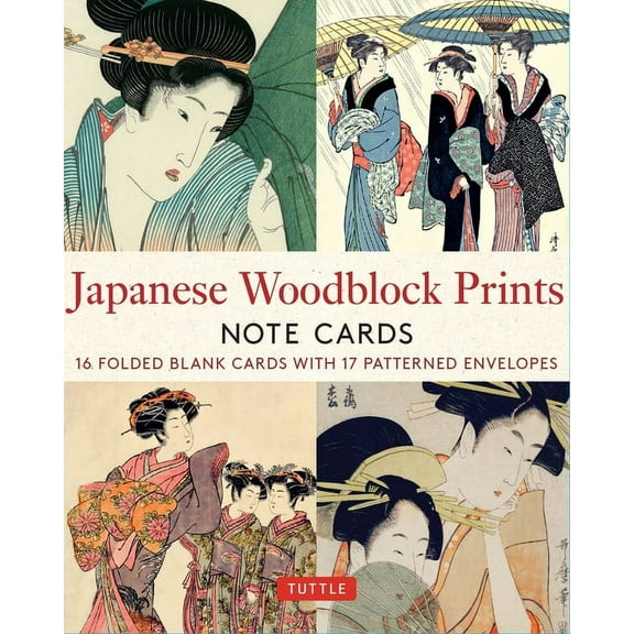 Japanese Woodblock Prints, 16 Note Cards: 16 Different Blank Cards with 17 Patterned Envelopes in a Keepsake Box! (Other)