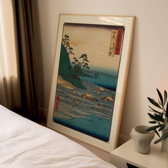 Japanese Woodblock Snowy Bridge Landscape Scene Wall Decor Unframed Paper Print