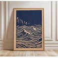 Japanese Woodblock Wave Wall Art Print, Minimal Ocean Seascape, Coastal ...