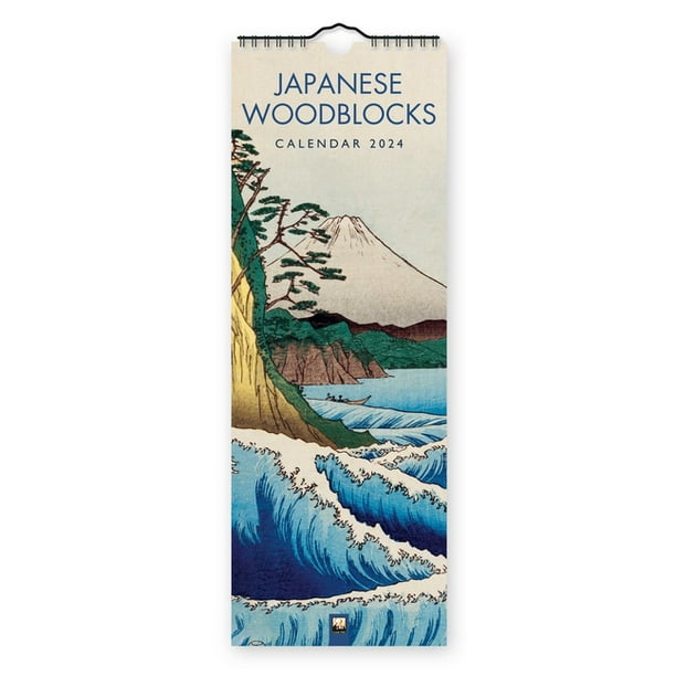 Japanese Woodblocks Slim Calendar 2024 (Art Calendar) (Calendar