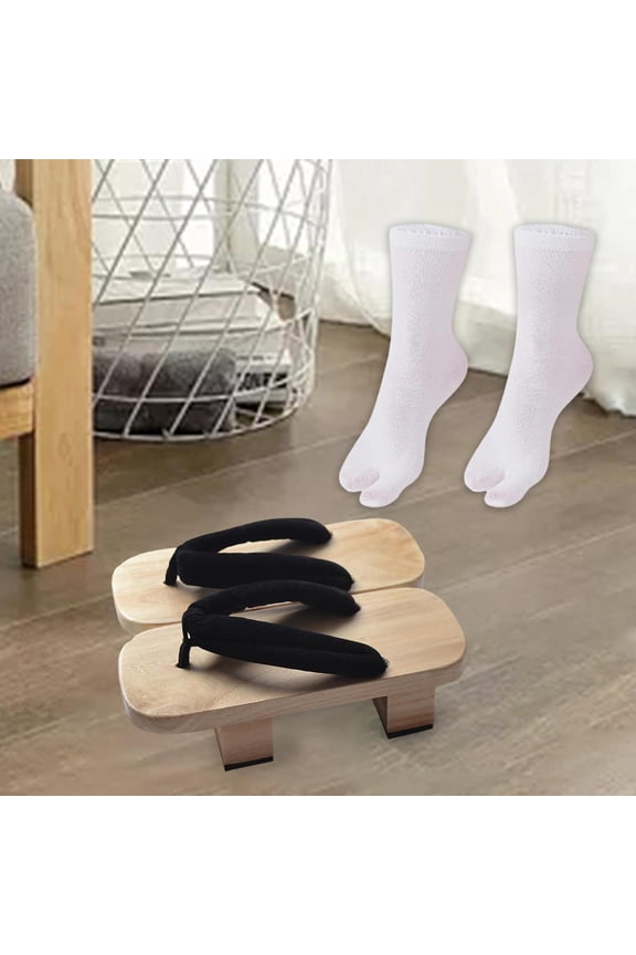 Japanese Wooden Clogs Comfort Portable Shower Sandals Flip Flops Japan Shoes 38