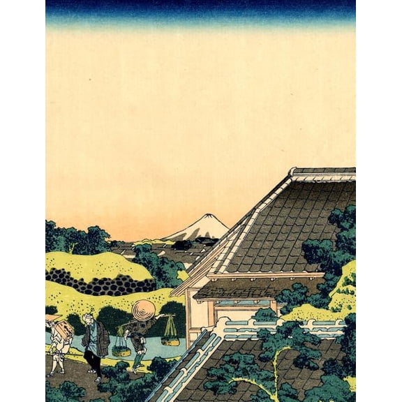 Japanese Writing Practice Book: Hokusai - Fuji Seen from the Mishima Pass Cover - Premium Kanji practice notebook - Genk