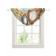 Japanese Yellow Cats Sheer Waterfall Valance Curtains for Window, Sunflowers Cartoon Country Animals Rod Pocket Sheer Topper Swag Curtains for Living Room, Kitchen 38.5W x 47.2L, 1 Panel