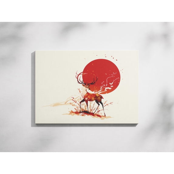 Mystical Rapper Japanese Yoga Studio Deer Spirit Zen Room Gallery Wrap Folklore ...