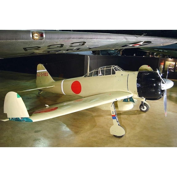 Japanese Zero WWII Fighter Style -1 - 24x36 Inch Laminated Aviation Poster - Stunning Detail and Bold Colors