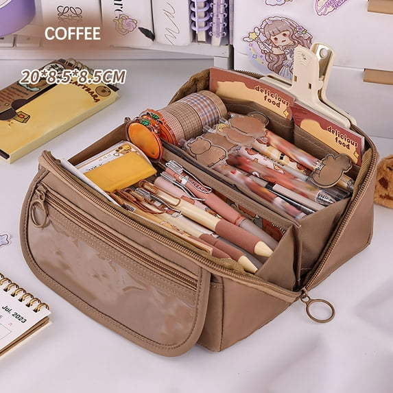 Japanese and Korean Style Multi-layer Cloth Pencil Case - Student Stationery Storage Box, Stylish Crossborder Pen Container