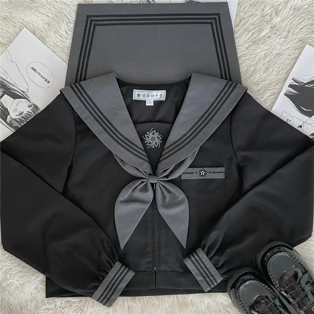 Japanese and Korean sailor uniforms jk uniforms dark bad girl middle clothes autumn and winter