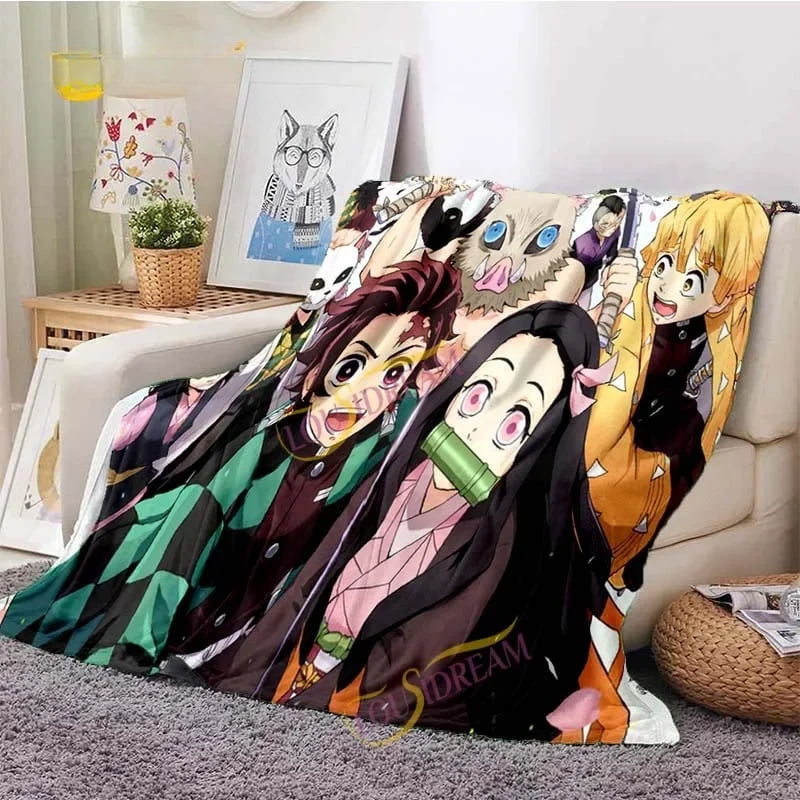 Demon Slayer Roon Japanese anime Demon Slayer printed blanket living room bedspread sofa ...