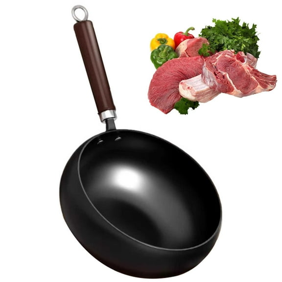Japanese iron pan, handmade uncoated non-stick pan made of pure iron, woks cooking utensils for restaurants and home