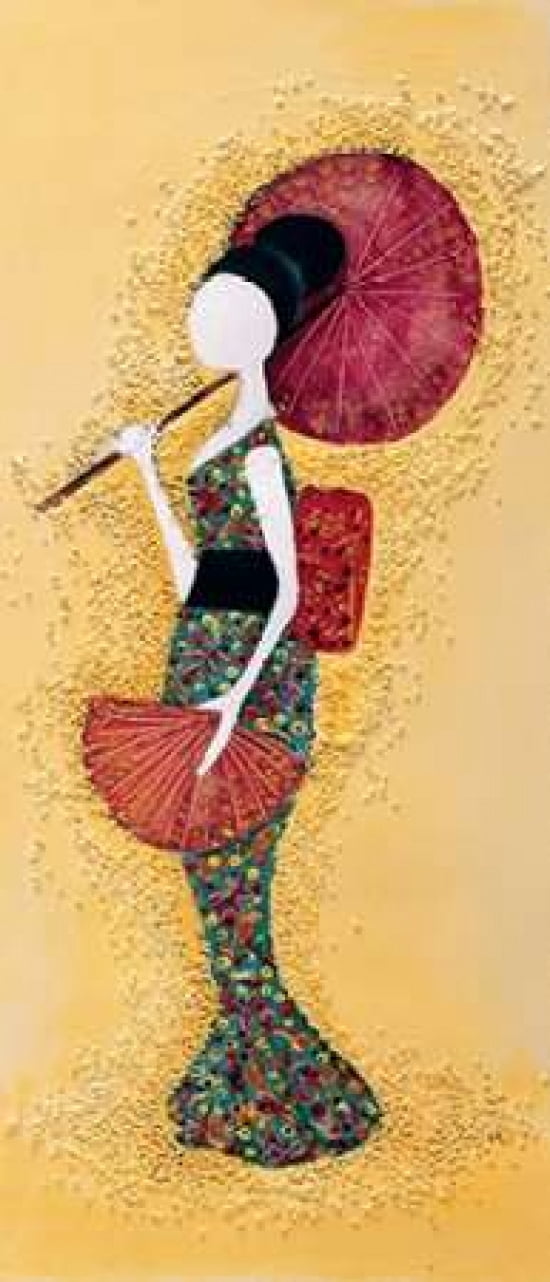 Japanese lady II Canvas Art - Hedy (10 x 20)