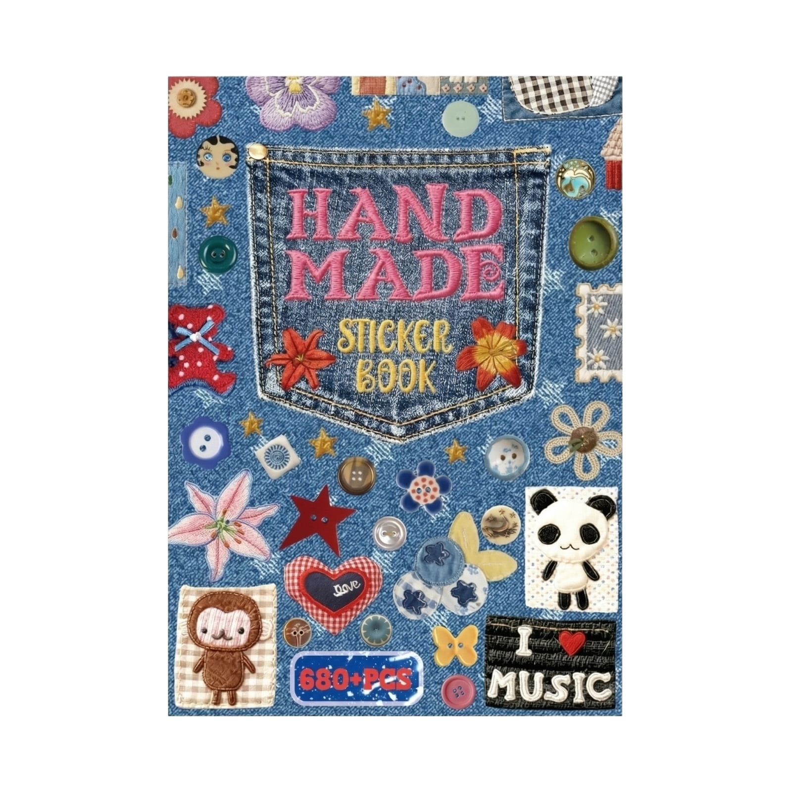 Japanese manga sticker book, red and dark blue aesthetic die-cut stickers DIY diary and planner
