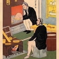 thumbnail image 1 of Japanese print of Americans in a kitchen baking bread in an over and making other foods in Japan.  Ukiyo-e, "pictures of the floating, 1 of 1