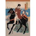 thumbnail image 1 of Japanese print of a Russian officer on horseback in Japan.  Ukiyo-e, "pictures of the floating world", is a genre of Japanese woodblock, 1 of 1