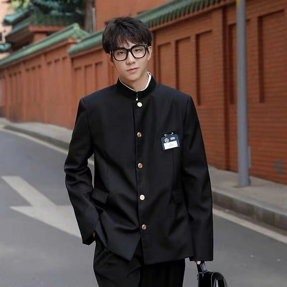 Japanese school uniform DK uniform Boys High Street rich handsome suit three-piece High sense-suit-XXL