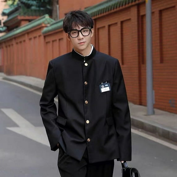 Japanese school uniform DK uniform Boys High Street rich handsome suit three-piece High sense-suit+trousers-XXXL