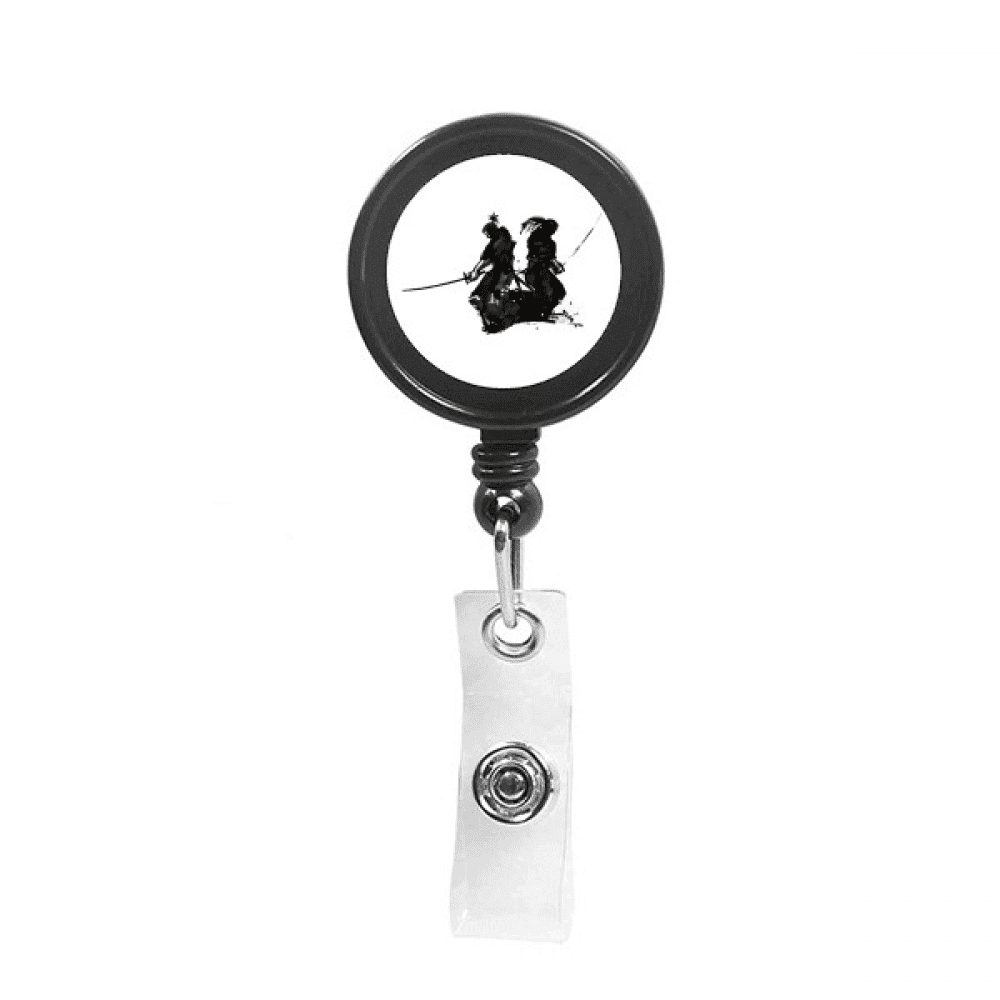 Japanese sman Knight Outline Retractable Keychain Badge Holder ID Badge