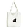 thumbnail image 1 of Japanese sman Knight Outline Tote Canvas Bag Shopping Satchel Casual Handbag, 1 of 3