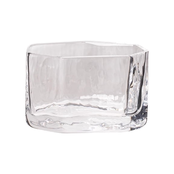 Japanese-style Heptagonal Crystal Glass Cup, Small Irregular Hammered Pattern White Wine/whiskey Glass