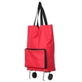 thumbnail image 1 of ifundom Red Foldable PVC Shopping Trolley with Hand Straps, Lightweight Cart for Storage and Easy Transport, 1 of 1