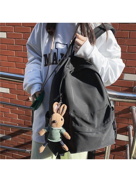 Japanese-style new Korean version large-capacity solid color backpack for female college students and high school students