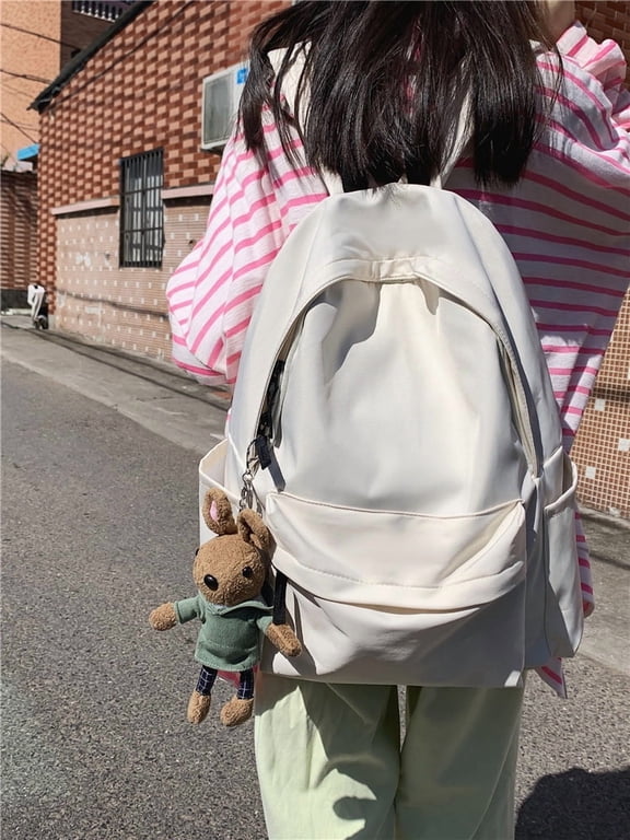 Japanese-style new Korean version large-capacity solid color backpack for female college students and high school students