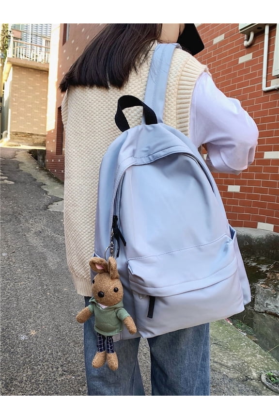 Japanese-style new Korean version large-capacity solid color backpack for female college students and high school students