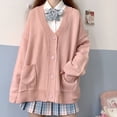 thumbnail image 1 of Japanese style sweater spring autumn V-neck cotton knitted sweater JK uniform cardigan multicolor Cosplay women's wear, 1 of 5