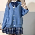 thumbnail image 1 of Japanese style sweater spring autumn V-neck cotton knitted sweater JK uniform cardigan multicolor Cosplay women's wear, 1 of 5