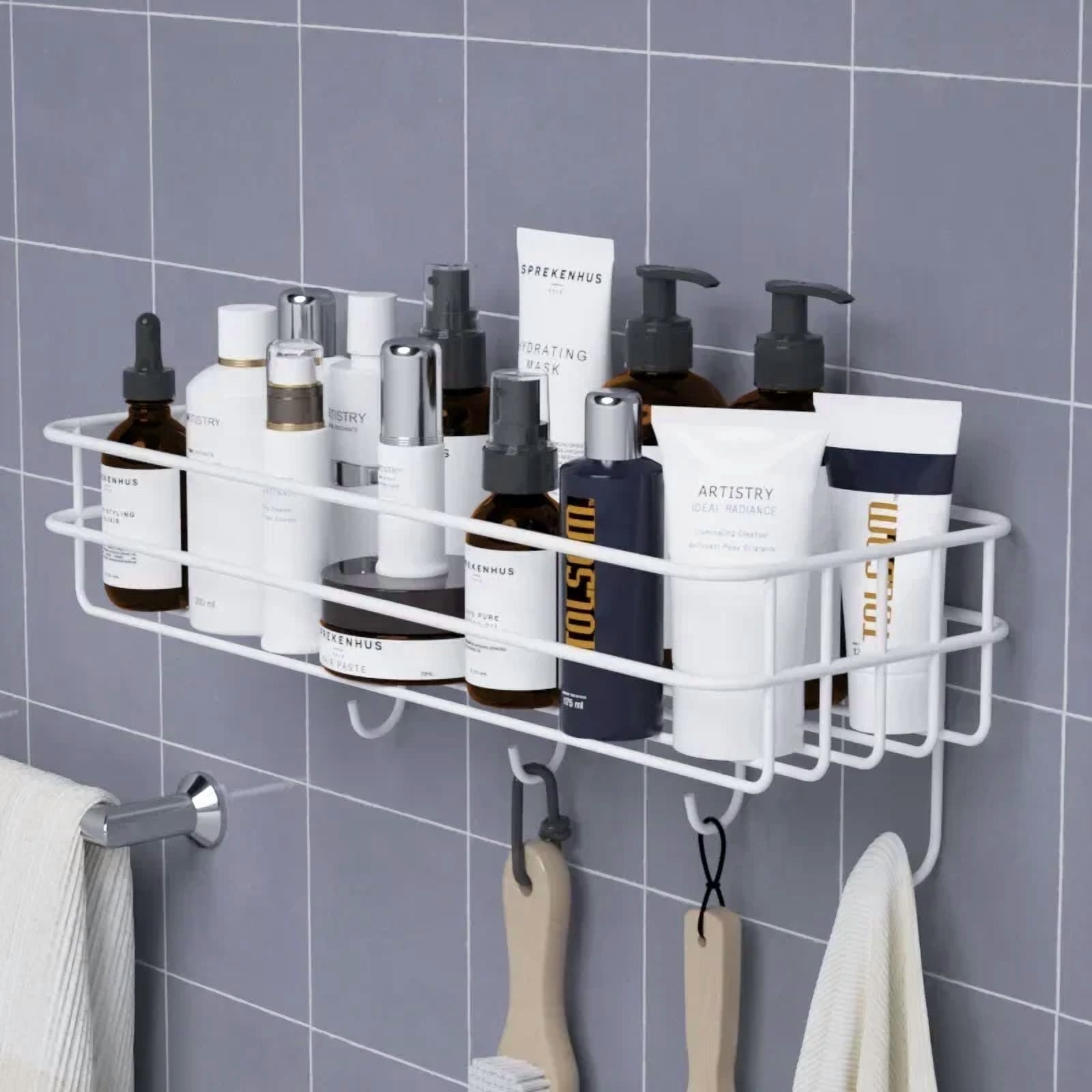 Toiletry Rack Japanese-style wrought iron bathroom shelf wall-mounted shower gel ...