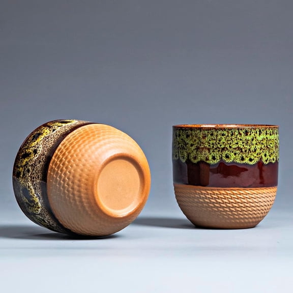 Japanese teacups set of four, Miso soup cups, Espresso cups Asian teacups without handles,tea set. Diameter 2.9in height 2.7, capacity: 6oz (4 in a group)$$Home Decor, Kitchen, & Other