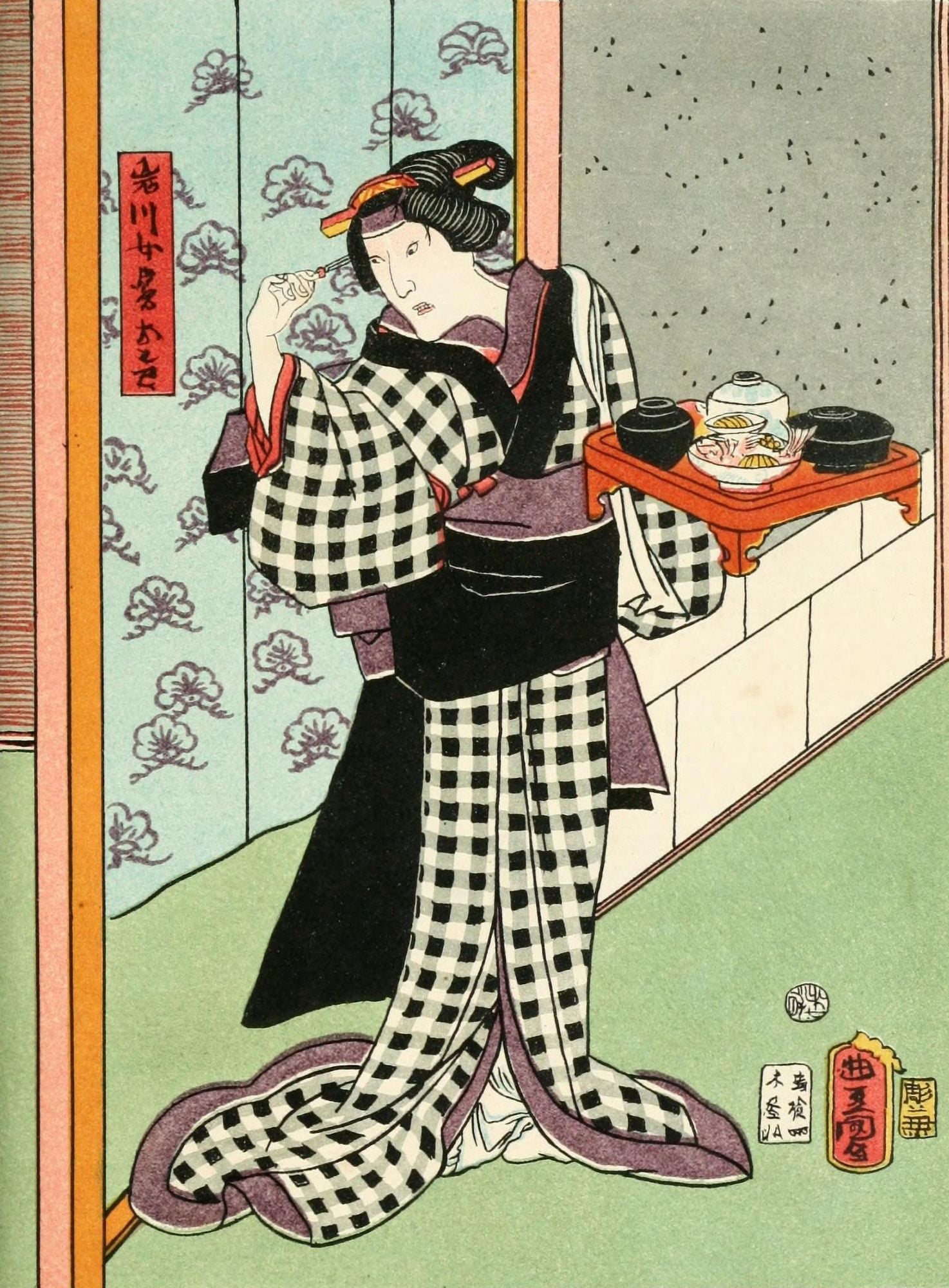 Japanese woman Niphon and Pe-che-li 1863 Canvas Art - Unknown (24 x 36)