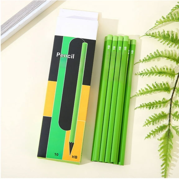 Japceit 10pcs Black Wood Pencils with Thickened Barrel, Writing Pencils for Smooth Writing Experience, HB/2B Graphite Core for Calligraphy and Sketching, Bulk Set for Daily Use