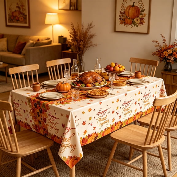 Japceit 20Pc Thanksgiving Paper Plates Set, Festive Fall Pumpkin Maple Leaves Print, Disposable Tableware For Harvest Party