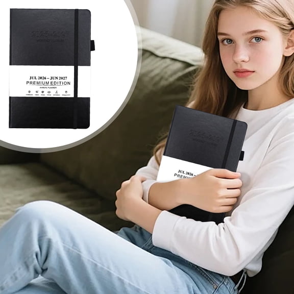 Japceit 26-27 Year Schedule Notebook, Chinese English A5 Planner and Simple Notebook for Daily Planning, Work Organization, and Time Management