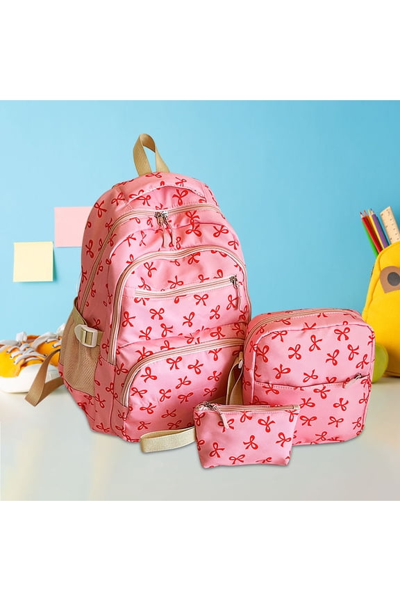 3-Piece Handbag Set for Women, Versatile Tote and Shoulder Bag Combo, Spacious Backpack with Bowknot Accents, Matching Collection for Work, Shopping, Travel