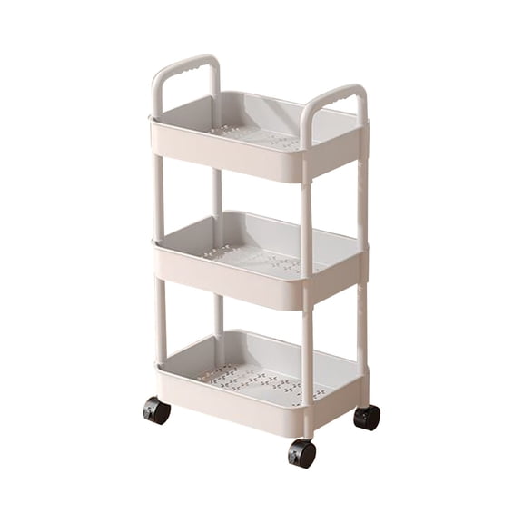 Japceit 3-Tier Rolling Utility Cart with Drawer, Multifunctional Storage Organizer with Plastic Shelf & Metal Wheels, Storage Cart for Kitchen, Bathroom, Living Room, Office