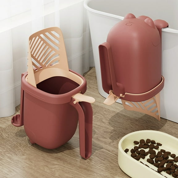 Japceit 3-in-1 Cat Litter Scoop System, Portable Waste Disposal Kit with Holder, Convenient Poop Shovel and Container, Essential for Pet Owners, Easy Cleanup
