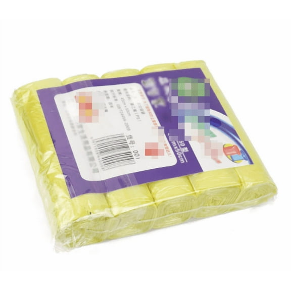 Japceit 300-Count Colorful Trash Bag Roll Set, 5 Pack Small Bin Liners for Bathroom Office, Clear Plastic Garbage Can Bags with Drawstring, Multipurpose Disposable Waste Containers