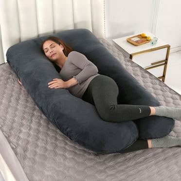Japceit 31.4"x55.1" Fulled Body Maternity Pillow with Removable Washable Cover, U-shaped Pregnancy Pillow, Sleep Support for Legs, Back, Neck, Shoulder, HIPS, Belly for Pregnent Women, Velvet Cover