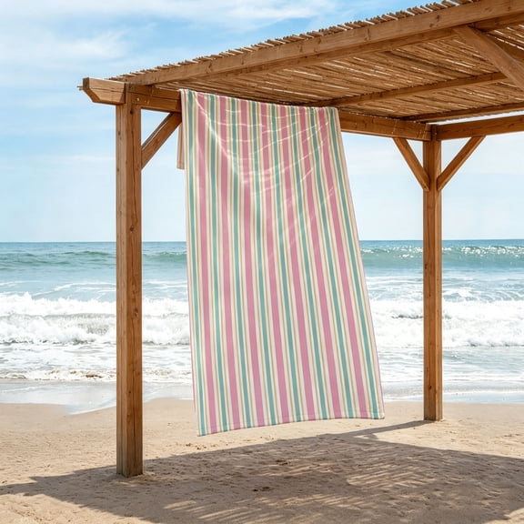 Japceit 31x63 Inch Oversized Cabana Beach Towel Large Absorbent Cotton Bath Sheet Quick Dry for Pool Seaside Vacation Ins Style