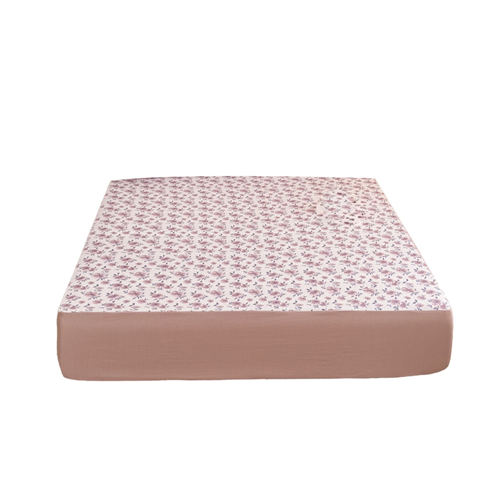 Japceit 35.43x78.44 Inch Fitted Sheet, Comfortable Cool Floral Pattern Mattress Protective Cover, Easy Clean Single Bed Sheet for Home Dormitory